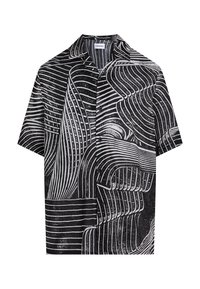 Camicia a maniche corte con bottoni, caratterizzata da un motivo astratto bianco e nero, colletto classico e vestibilità rilassata. Realizzata in tessuto morbido.