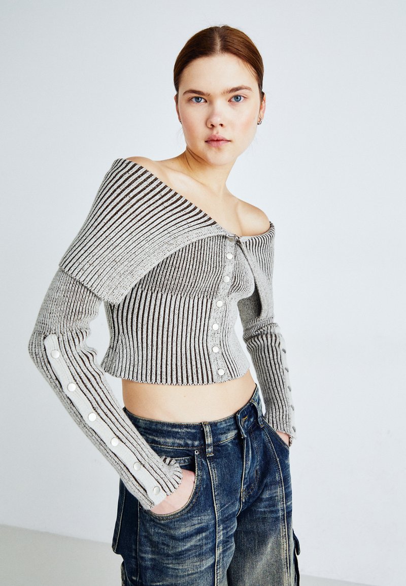 Jaded London PLATED POPPER TRIBECA Neuletakki Brown ruskea Zalando fi jaded-london-plated-popper-tribeca-neuletakki-brown-ruskea-zalando-fi