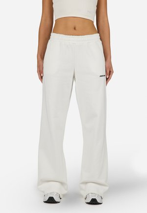 ANNI WIDE PANTS - Treniņtērpa apakšdaļas - washed snow white/black