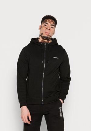 MICRO LOGO ZIP HOODIE - Felpa con zip - black
