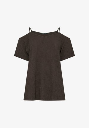 Yours Clothing, WOMEN'S CASUAL TOPS - Camiseta estampada - chocolate