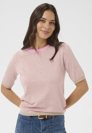 NARROW STRIPED  - T-shirts print - feather mel pink fine stripe