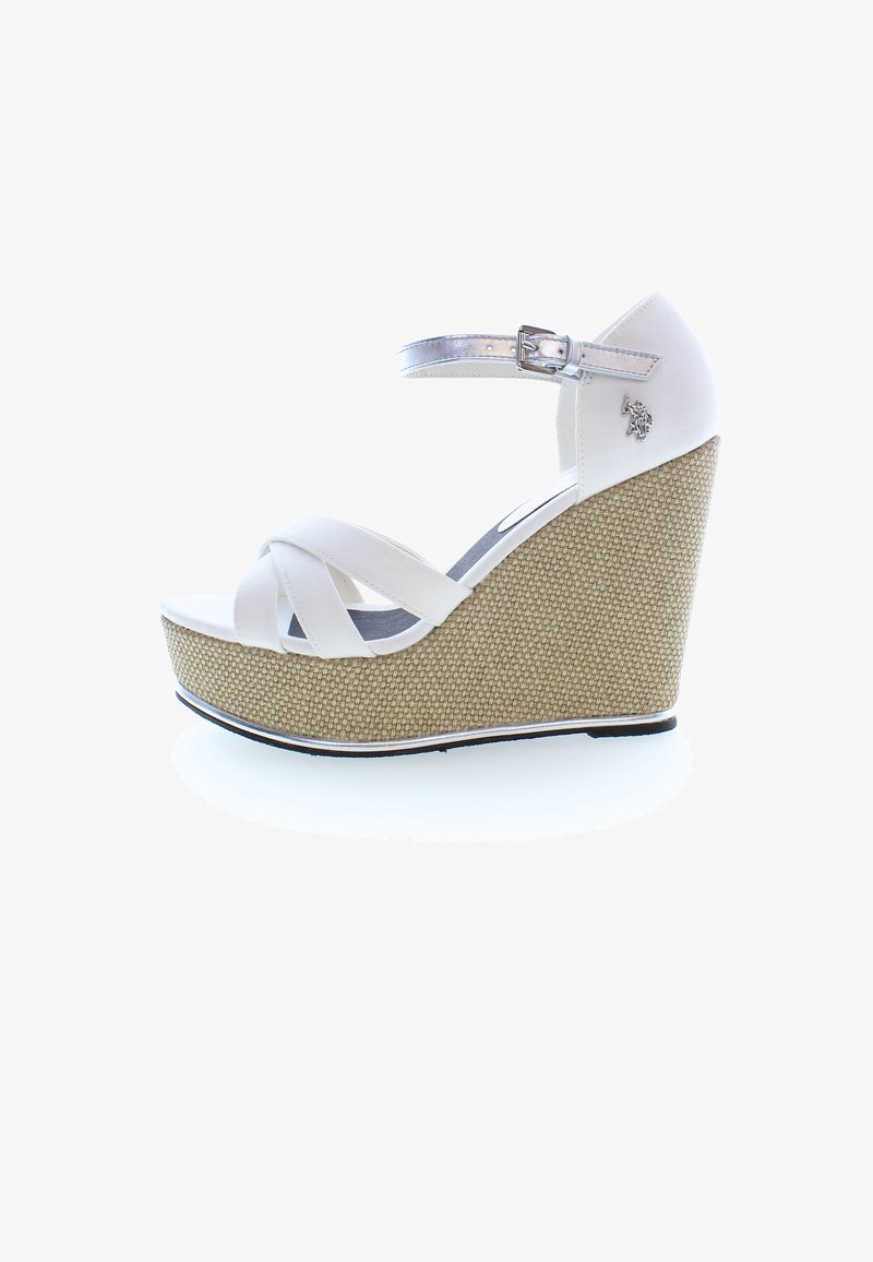U.S. Polo Assn. Sandály na vysokém podpatku - white silver