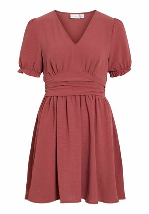 VILA, SHORT DRESS VIRELLA SHORT SLEEVED - Jurk - rose brown