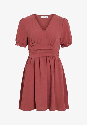 VILA, SHORT DRESS VIRELLA SHORT SLEEVED - Jurk - rose brown