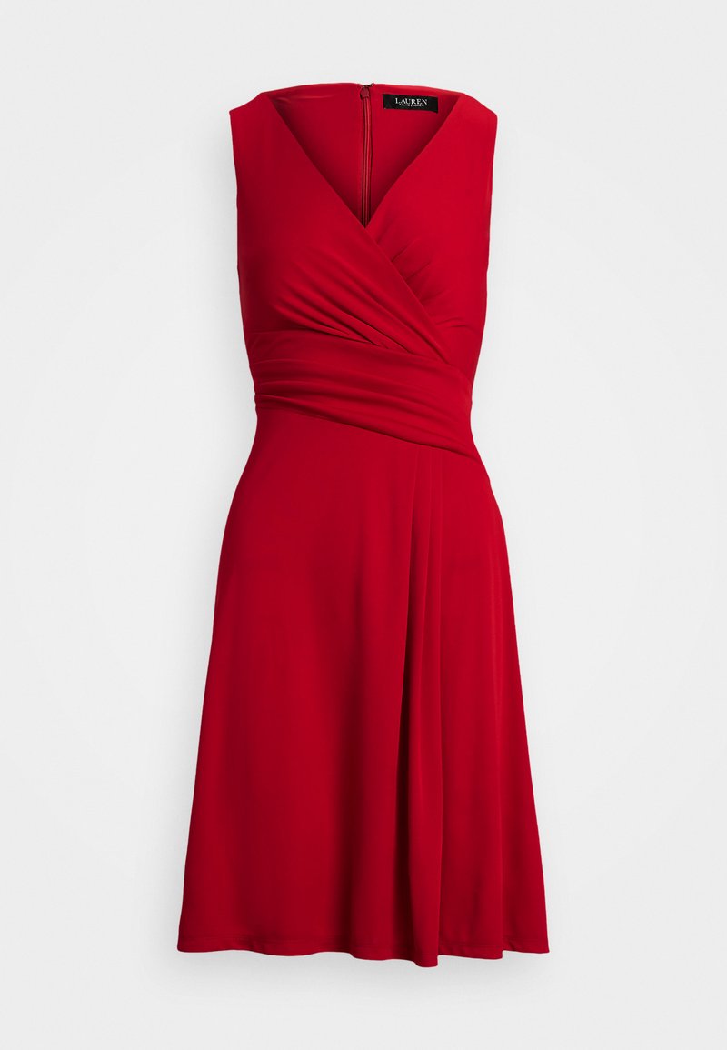 Lauren Ralph Lauren SURPLICE JERSEY SLEEVELESS DRESS - Jersey dress -  festive red/red - Zalando.ie