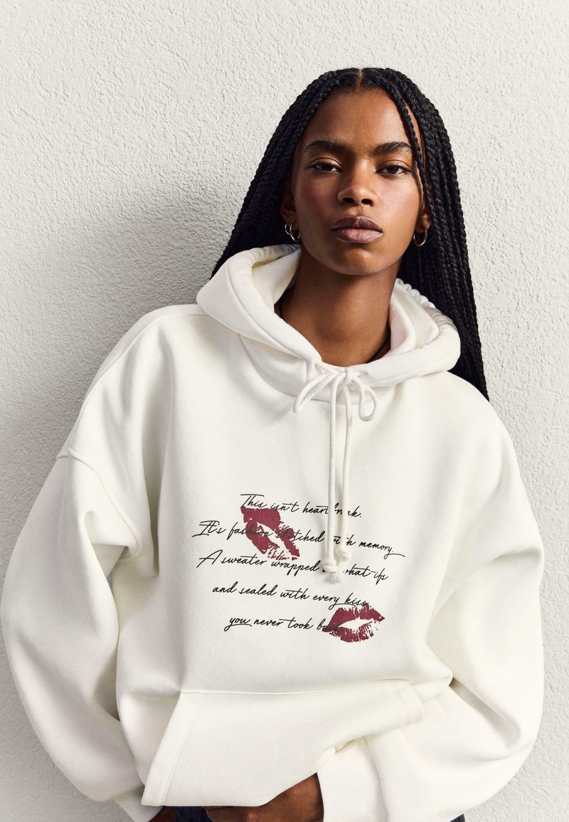 Bershka Sweat à capuche beige