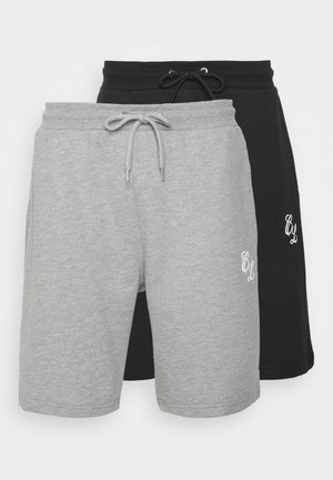SIGNATURE 2 PACK - Shorts - black/grey marl