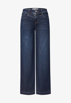 Street One, WIDE LEG JEANS MIT GÜRTELDETAIL - Wide Leg - dark blue washed