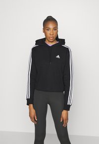 adidas Sportswear - Hoodie - black/white Miniatuurafbeelding 1