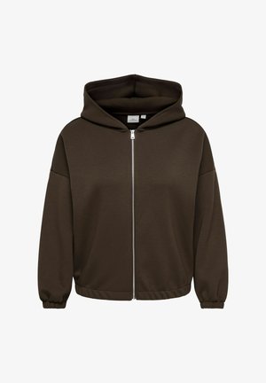 ONLY Carmakoma, CARSCARLETT LS ELASTIC ZIP HOOD SWT NOOS - Sweatjakke - bracken