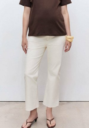 CROPPED POSITIE - Vaqueros rectos - off-white