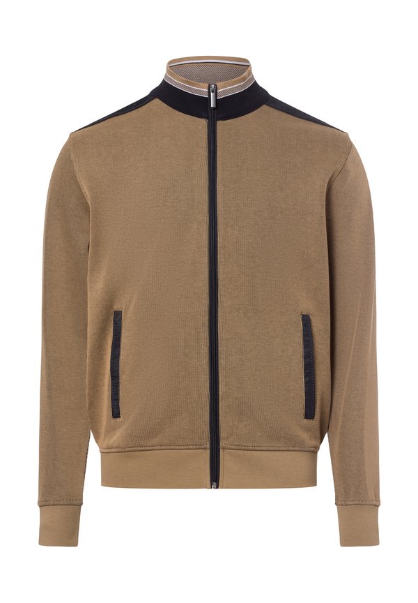 Strickjacke - camel schwarz