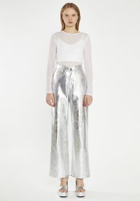 Glamorous LONG SLEEVE - Body - white rhinestone mesh