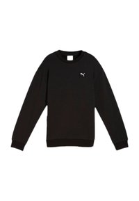 Felpa nera realizzata in morbido cotone misto, con collo a giro, maniche lunghe, polsini a costine e un piccolo logo bianco sul petto.