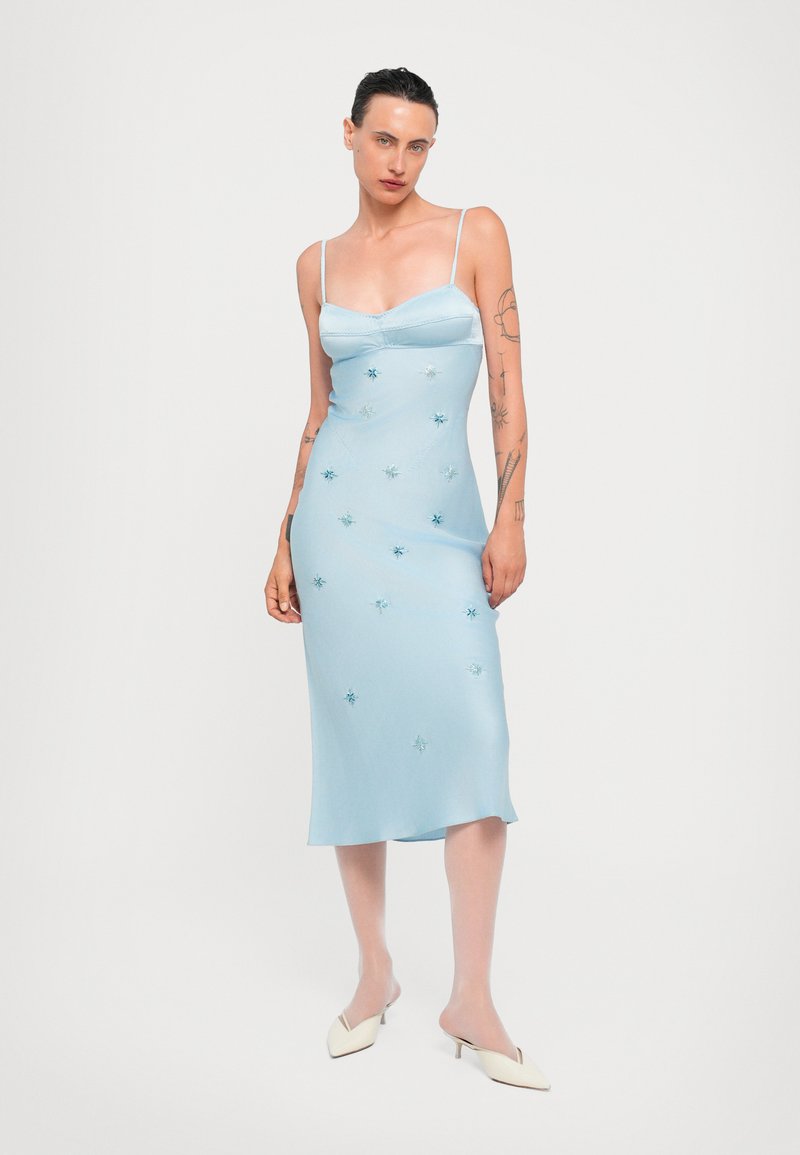 Anna October EMBROIDERED WATERLILY - Cocktail dress / Party dress - light blue - Zalando Anna October EMBROIDERED WATERLILY - Cocktail dress / Party dress - light blue - Zalando