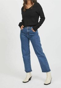 VILA Stickad tröja - black