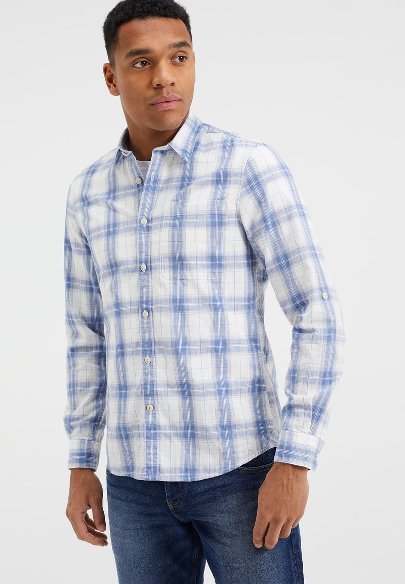 Herren Freizeithemden | WE Fashion SLIM FIT MET RUITDESSIN Hemd blue/white/blau - JZ81156 Herren Freizeithemden | WE Fashion SLIM FIT MET RUITDESSIN Hemd blue/white/blau - JZ81156
