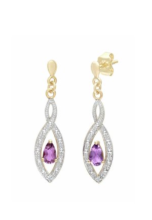 DIAMOND AND AMETHYST - Øreringe - yellow/gold-coloured