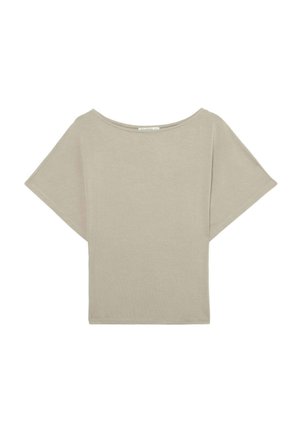 Stradivarius, SHORT SLEEVE BOAT NECK T-SHIRT 02672321 - Basic T-shirt - mottled light brown