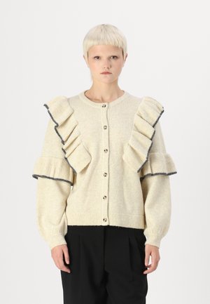 VILA VILUKA CONTRAST CARDIGAN - Kardigan - super light natural