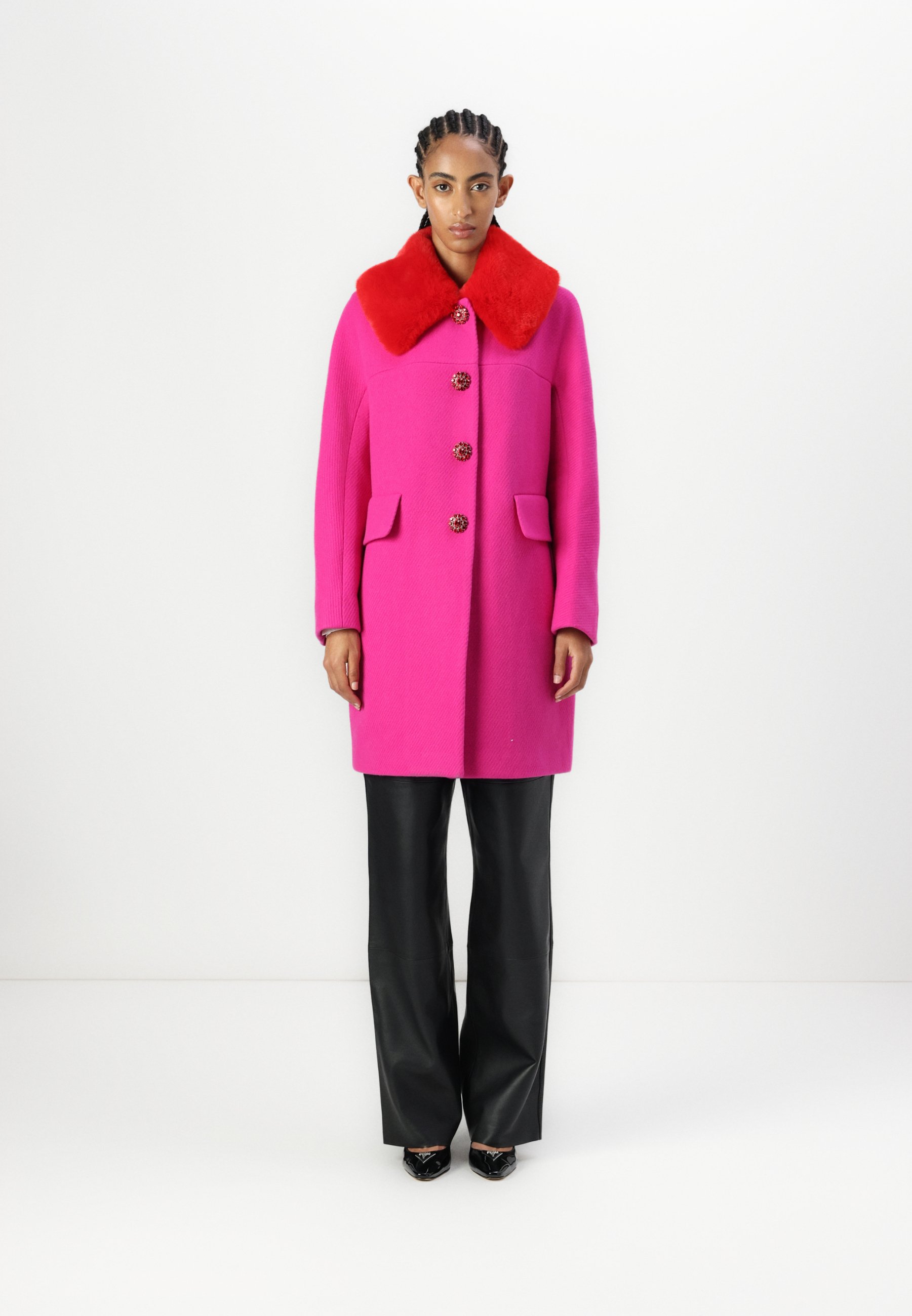 Kate Spade Red 100% Wool Cape Jacket XXS Statement Outerwear