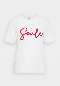 ONLKIKO LIFE O NECK TERRY - Camiseta estampada - cloud dancer