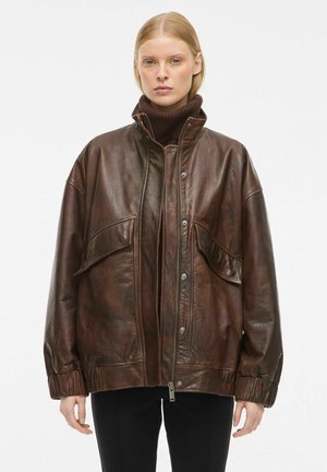 Lederjacke - chicory coffee