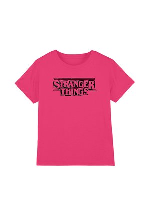 STRANGER THINGS PUNK LOGO - Print T-shirt - neon pink