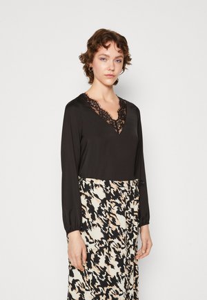 Vero Moda VMELLIE V NECK BODY - Μπλούζα - black
