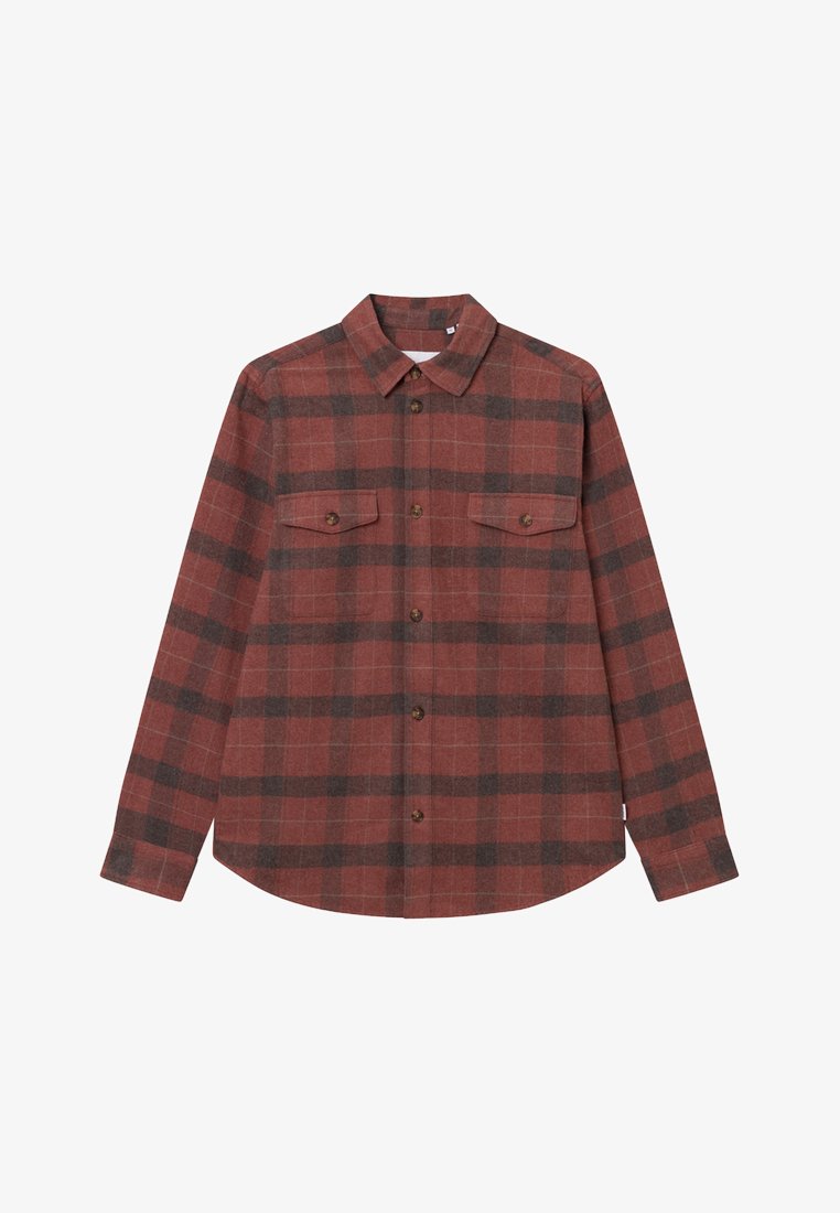 Les Deux LENNON CHECK OVERSHIRT - Cămașă - coffee brown/fired brick