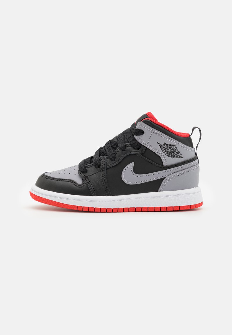 Jordan - JORDAN 1 MID UNISEX - Basketsko - black/cement grey/fire red/white, Forstør