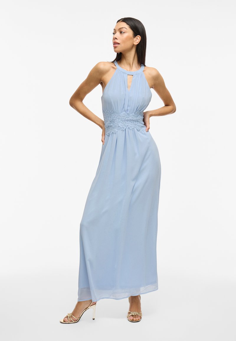 Vila Vimilina Women's Halterneck Maxi Dress, Blue (Total Eclipse), 38, blue (total eclipse