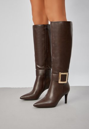 Bottes de cowboy / motard - marron chocolat