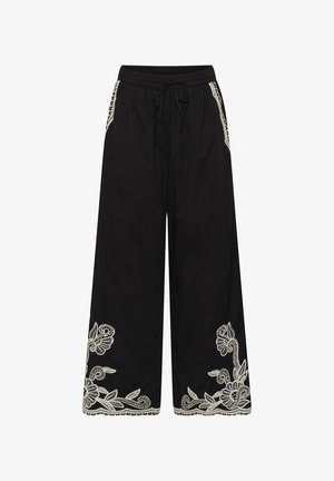 Part Two, BILANPW PANTS - Püksid - black w/offwhite emb