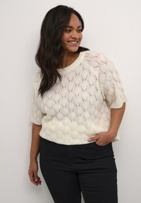 Kaffe Curve Pamata T-krekls - chalk