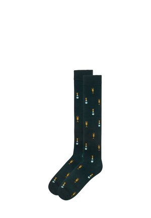 HELLO XMAS - Calcetines hasta la rodilla - dark green with print