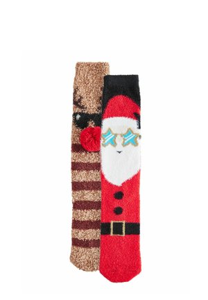 2 PACK - COSY CHRISTMAS BED - Strumpor - red brown