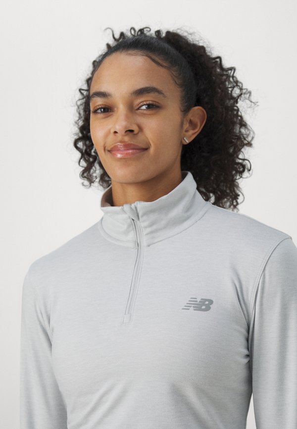 SPORT ESSENTIALS SPACE DYE QUARTER ZIP - Long sleeved top - ash heather3