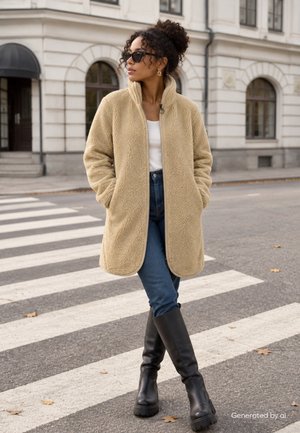 Love Copenhagen, LCVIGGI LONG TEDDY - Manteau d'hiver - white pepper