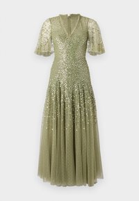 DAPPLED SEQUIN CAPE ANKLE GOWN - Iltapuku - fern