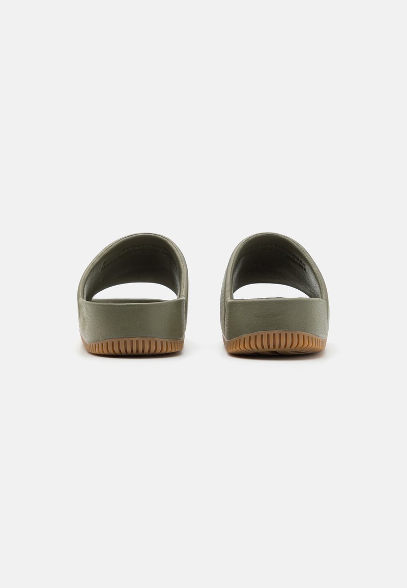 Nike Olive and Brown Slide Sandals Nike Calm Medium Olive & Gum Slide Sandals | Zumiez main image 4