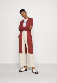 VILA VIRIL LONG CARDIGAN - Casaco de malha - burnt henna melange