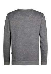 Grijze sweatshirts met een ronde hals, lange mouwen en ribgebreide manchetten. Gemaakt van zachte stof met een gestructureerde afwerking en minimaal merkinformatie.