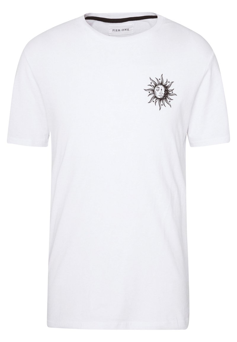 Herren T-Shirts basic | Pier One SUN MOON TEE T-Shirt print white/weiß - TI34703 Herren T-Shirts basic | Pier One SUN MOON TEE T-Shirt print white/weiß - TI34703