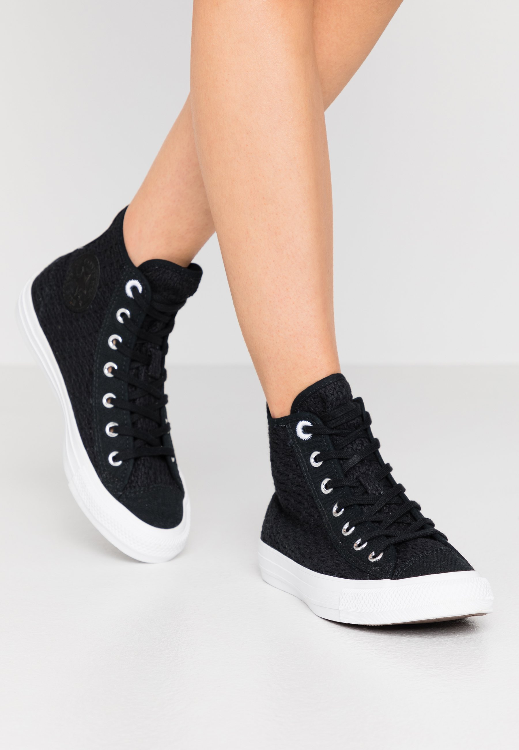 black tall converse