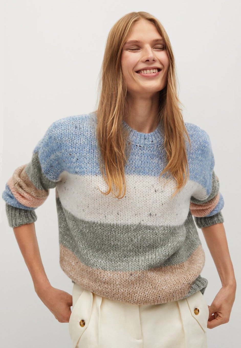 stripe pattern sweater mango