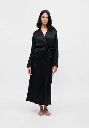 BOSS, MONOGRAM LONG ROBE - Peignoir - black