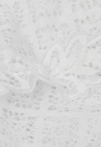 Witte kantstof met ingewikkelde bloemenpatronen en een zachte, delicate textuur, die een doorschijnende, luchtige kwaliteit vertoont.
