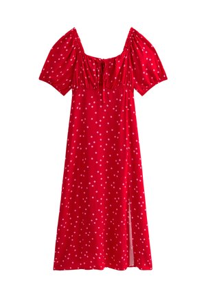New Look Curves CURVES POLKA DOT PRINT MIDI - Day dress - red pattern